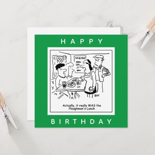 Plowman's Lunch Pub Menu Cartoon (Voorkant / Achterkant in situ)