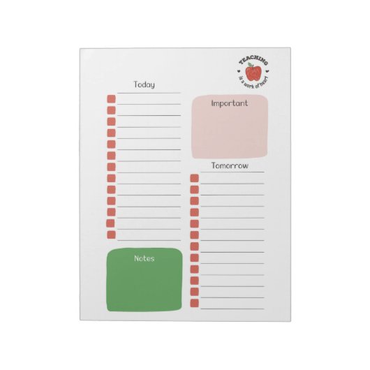 PLR Teacher to Do List Notitieblok (Linkerzijde)