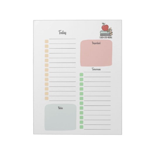 PLR Teacher to Do List Notitieblok (Linkerzijde)