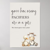  Pluche Animals Baby shower Guess spel Poster (Voorkant)