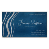 Pluche blauw met zilver Abstract Magnetisch Visitekaartje (Voorkant)