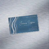 Pluche blauw met zilver Abstract Magnetisch Visitekaartje (Voorbeeld)