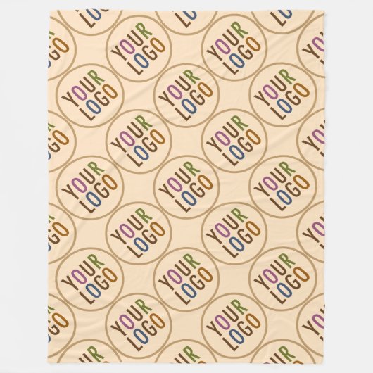 Pluche Custom Fleece Deken Bedrijf Logo Branded (Voorkant)