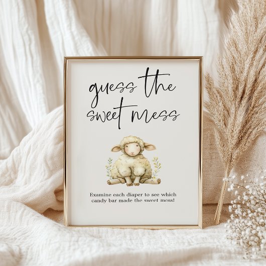  pluche dieren Baby shower Guess Sweet Mess Poster