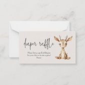  Pluche Dieren Baby shower Luier Raffle Notitiekaartje (Voorkant)