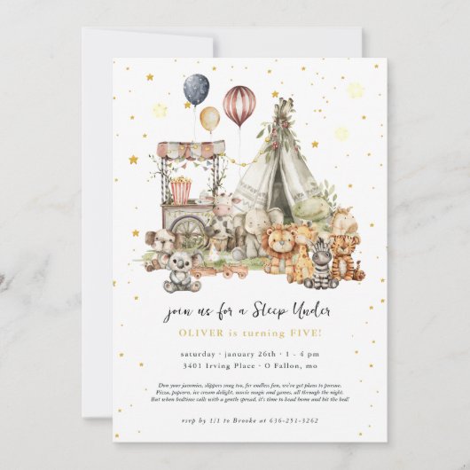 pluche dieren | Sleepover Sleepunder Kaart (Voorkant)