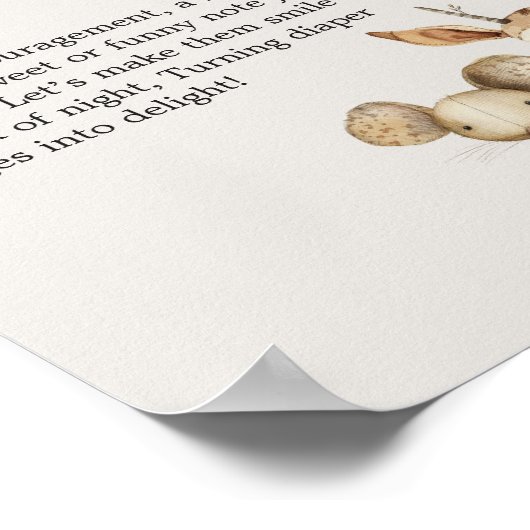  Pluche DierenBabydouche Late Night Luier Poster (Hoek)