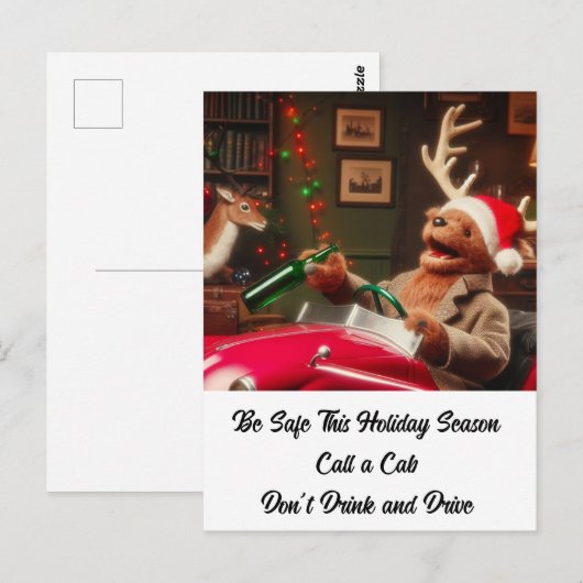 Pluche Drink rendieren Niet Drinken en rijden Briefkaart (Voorkant / Achterkant)