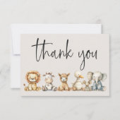  pluche kinderdagverblijf dieren Baby shower Bedankkaart (Voorkant)
