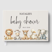 pluche kinderdagverblijf dieren Baby shower Gastenboek (Voorkant)
