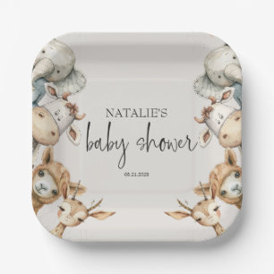  pluche kinderdagverblijf dieren Baby shower Papieren Bordje