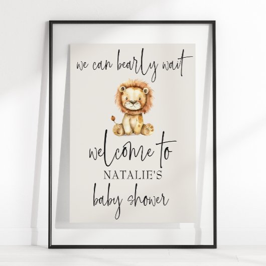 pluche kinderdagverblijf dieren Baby shower Poster