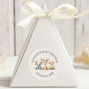  pluche kinderdagverblijf dieren Baby shower Ronde Sticker