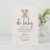  pluche kinderdagverblijf dieren op Baby shower Kaart (Staand voorkant)