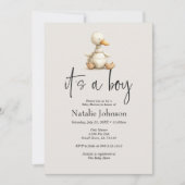  Pluche Kwekerij Dieren Jongen Baby shower Kaart (Voorkant)