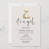  Pluche Kwekerij Dieren Meisje Baby shower Kaart (Voorkant)