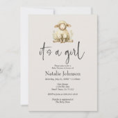 Pluche Kwekerij Dieren Meisje Baby shower Kaart (Voorkant)