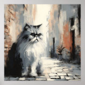 Pluche Perzische Kat Kunstposter Poster (Voorkant)