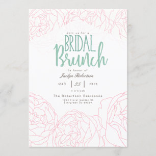 Pluche Pioen Bridal Brunch Uitnodiging