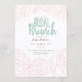 Pluche Pioen Bridal Brunch Uitnodiging