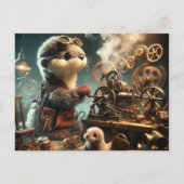 Pluche Steampunk Otter en Seal Briefkaart (Voorkant)