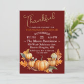 Pluche Thanksgiving Friendsgiving Diner Custom Kaart (Staand voorkant)