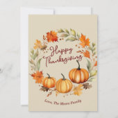 Pluche Thanksgiving Friendsgiving Diner Custom Kaart (Achterkant)