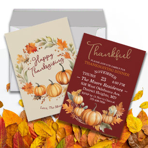 Pluche Thanksgiving Friendsgiving Diner Custom Kaart
