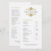 Pluche White Damask Gold Lijst prijslijst (Voorkant / Achterkant)