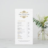 Pluche White Damask Gold Lijst prijslijst (Staand voorkant)