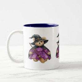 Pluche Witch, Teddybeer, Halloween, auteur Natasha Tweekleurige Koffiemok