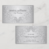 Pluche Zilverachtig grijs  Lijst in reliëf Visitekaartje (Voorkant / Achterkant)