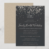 PLUCHE ZILVERFOLIE TEXTUUR UW LOGO WORKSHOP EVENEM KAART (Voorkant / Achterkant)