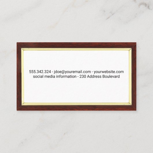 Plucking Tea-verlof | Houtgrens Visitekaartje (Achterkant)