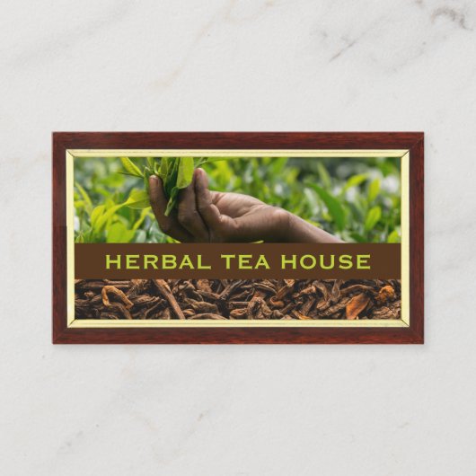 Plucking Tea-verlof | Houtgrens Visitekaartje (Voorkant)