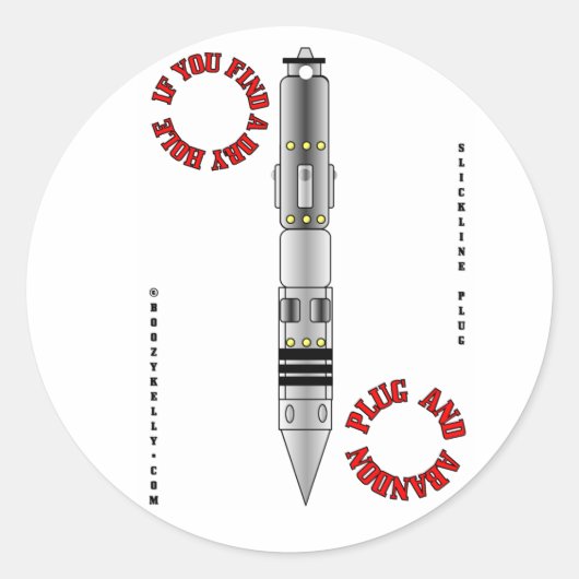 Plug & Abandon, Vrouw, Draadlijn, Sticker, Olie, G Ronde Sticker (Voorkant)