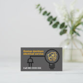 Plug Electrical Line Power Bulb Visitekaartje (Staand voorkant)