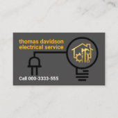 Plug Electrical Line Power Bulb Visitekaartje (Voorkant)