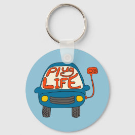 Plug Life Cute Blue Electric Car Sleutelhanger