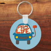 Plug Life Cute Blue Electric Car Sleutelhanger (Voorkant)