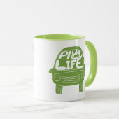 Plug Life Cute Light Green Electric Car Mok (Voorkant rechts)
