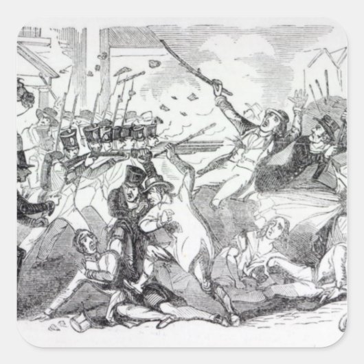 Plug Plot Riot in Preston Vierkante Sticker (Voorkant)