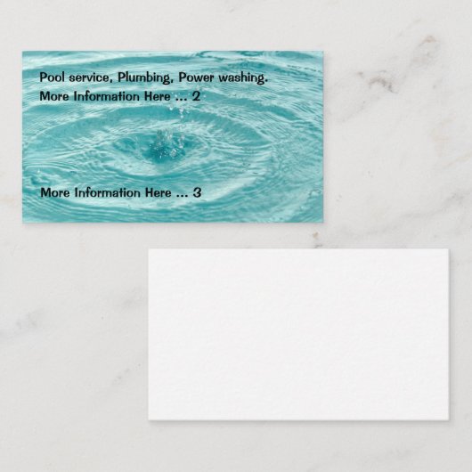 Plug Pool Service Visitekaartje (Voorkant / Achterkant)