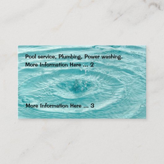 Plug Pool Service Visitekaartje (Voorkant)