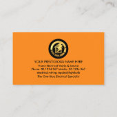 Plug Powers lamp elektricien Visitekaartje (Achterkant)