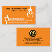 Plug Powers lamp elektricien Visitekaartje (Voorkant / Achterkant)