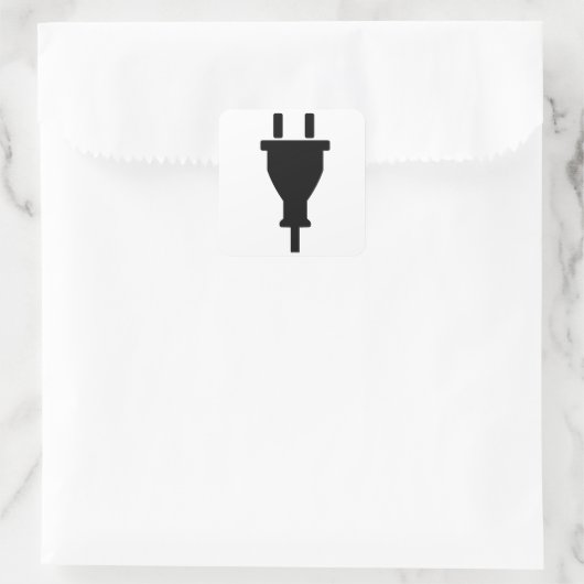 Plug Vierkante Sticker (Tas)