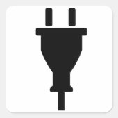 Plug Vierkante Sticker (Voorkant)