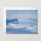 Pluim afkomstig van de vulkaan Kliuchevskoi. Briefkaart (Voorkant / Achterkant)