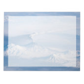 Pluim afkomstig van de vulkaan Kliuchevskoi. Notitieblok (Voorkant)